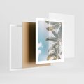 Plakat w ramie 40x50 - Pod Błękitnym Niebem - palmy, ujęcie z dołu - rama biała