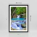 Plakat w ramie 50x70 - Siła Rzeki i Urok Wodospadu - rzeka, wodospad - rama czarna