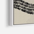 Obraz w ramie 80x80 - Kontury Ewolucji Materii - boho plakat, czarne kropki kreski - rama biała