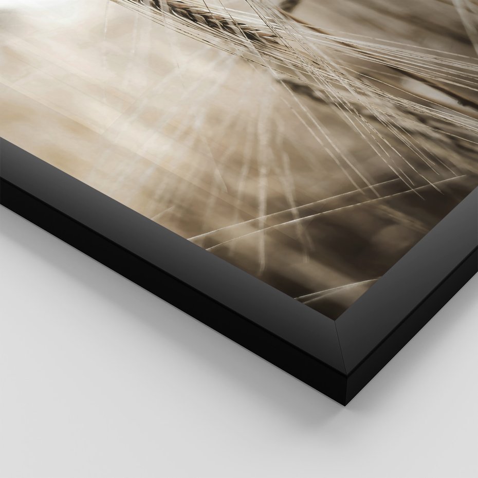 Zestaw obrazy w ramie 40x50 galeria - Pola, pszenicy, młyn, rustykalnie - rama czarna