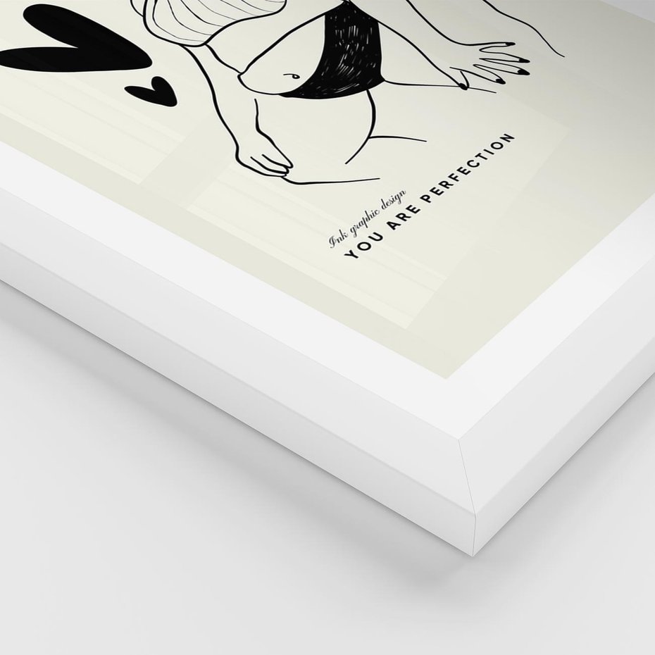 Plakat w ramie 30x40 - Wyrażenie Piękna - rysunek, sztuka nowoczesna - rama biała