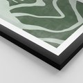 Plakat w ramie 30x40 - Zieleń Odpoczynku - zielony plakat, nieregularne splątane linie - rama czarna