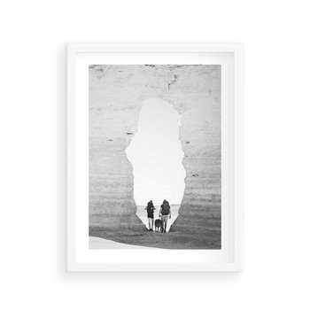 Plakat w ramie 40x50 - Podróżna Eksploracja - Echa Przygody - rama biała