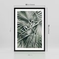 Plakat w ramie 50x70 - Palmy w Zgaszonej Zieleni - palmy, tropikalne liście - rama czarna