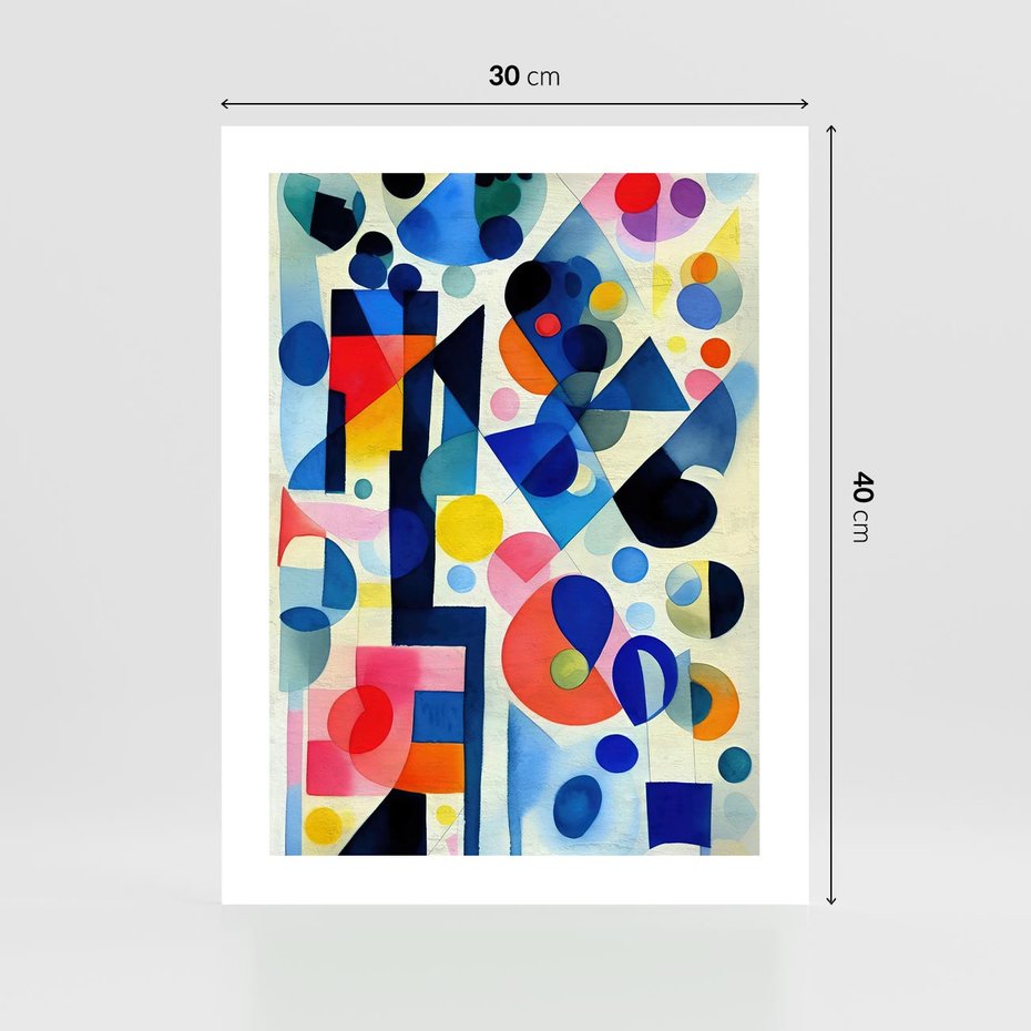 Plakat bez ramy 30x40 - Księga Akwarelowych Przeniknięć - abstrakcyjny obraz, różne kolorowe kształty