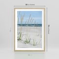 Plakat w ramie 50x70 - Przytulna Śródziemnomorska Trawa - plaża, trawy - rama drewno