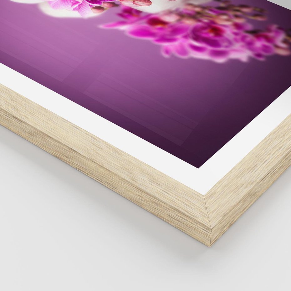 Plakat w ramie 50x70 - Relaksująca orchidea w spa - spa, orchidea - rama drewno