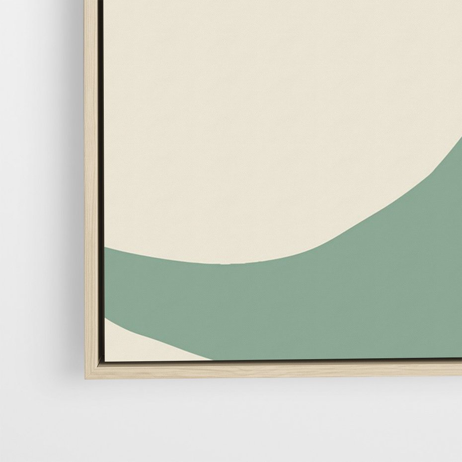 Obraz w ramie 80x120 - Granice Akwareli - abstrakcyjny minimalistyczny obraz, zielona papryczka - rama drewno