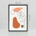 Plakat w ramie 50x70 - Twarz w Geometrycznym Stylu - nowoczesny obraz, grafika - rama czarna
