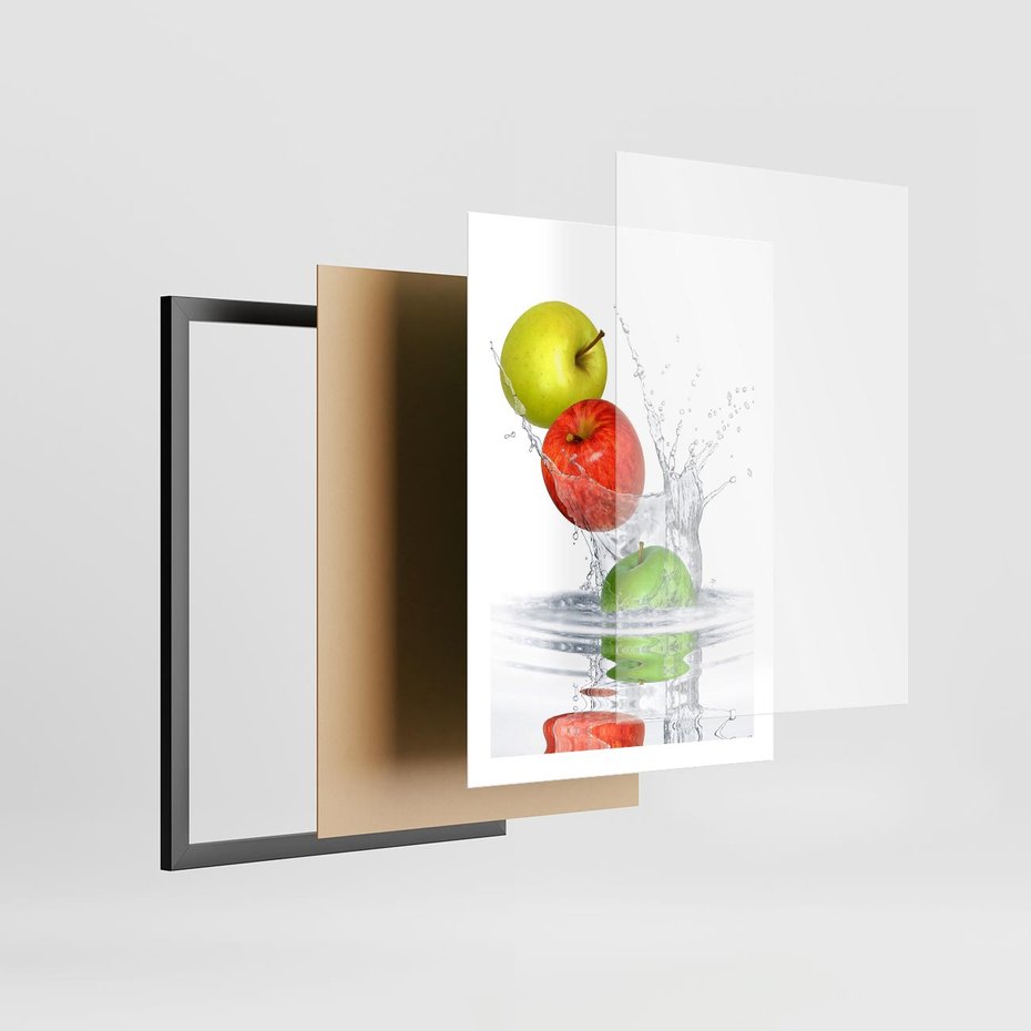 Plakat w ramie 50x70 - Jabłkowa Fantazja - owoce, jabłka - rama czarna