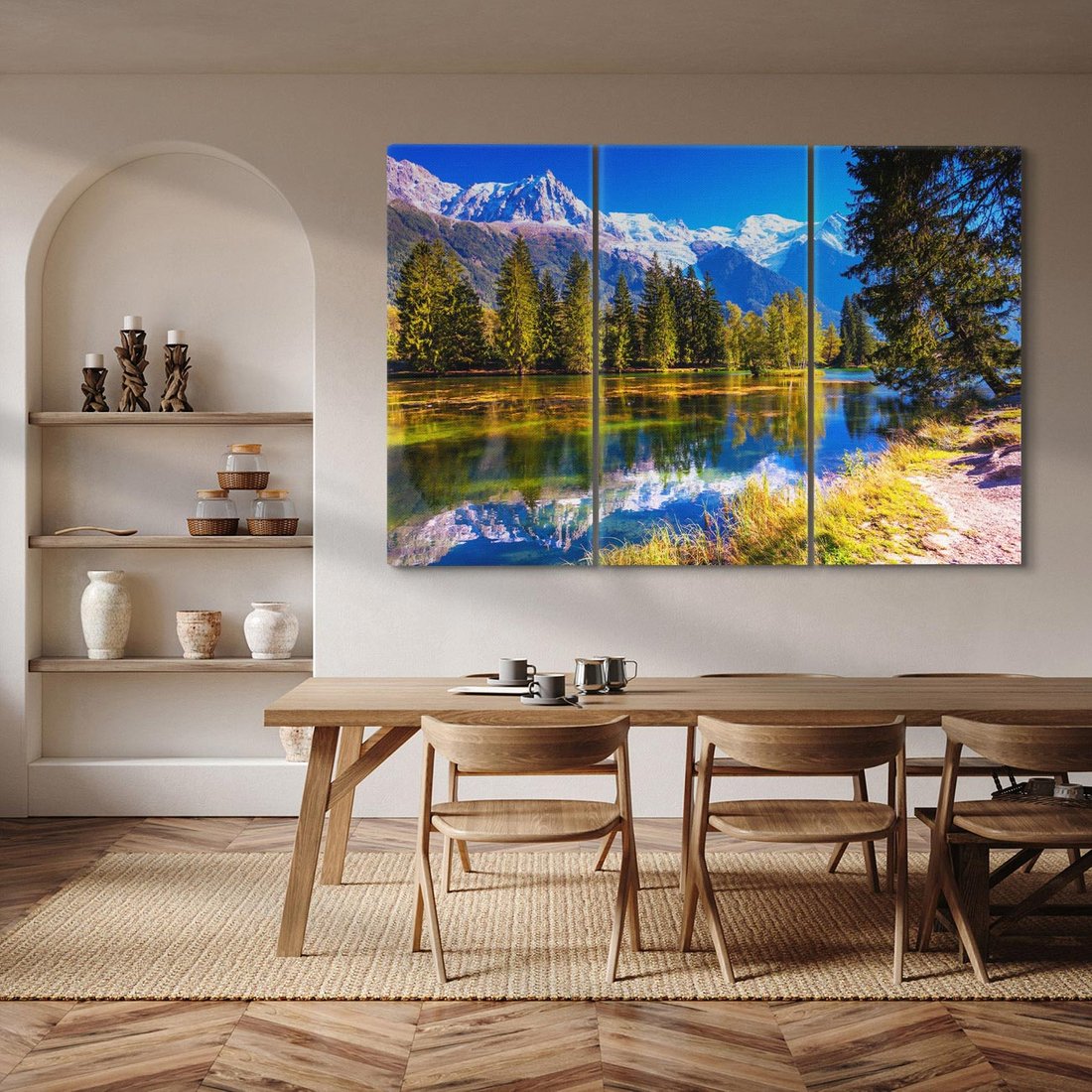 Obraz na płótnie 120x80 - Górskie piękno - góry, jezioro