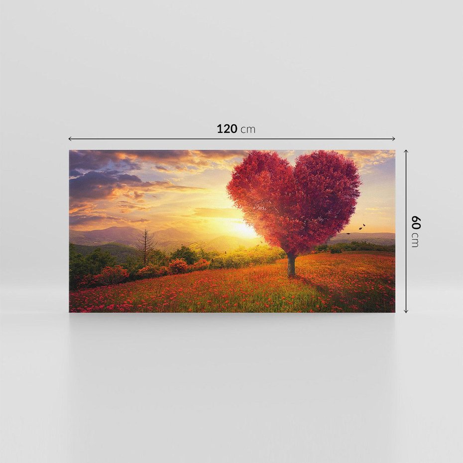 Obraz na płótnie 120x60 - serce natury - drzewo, serce