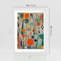 Plakat w ramie 30x40 - Wewnętrzne Zagadki Kształtów - abstrakcyjny obraz, sztuka abstrakcji - rama biała