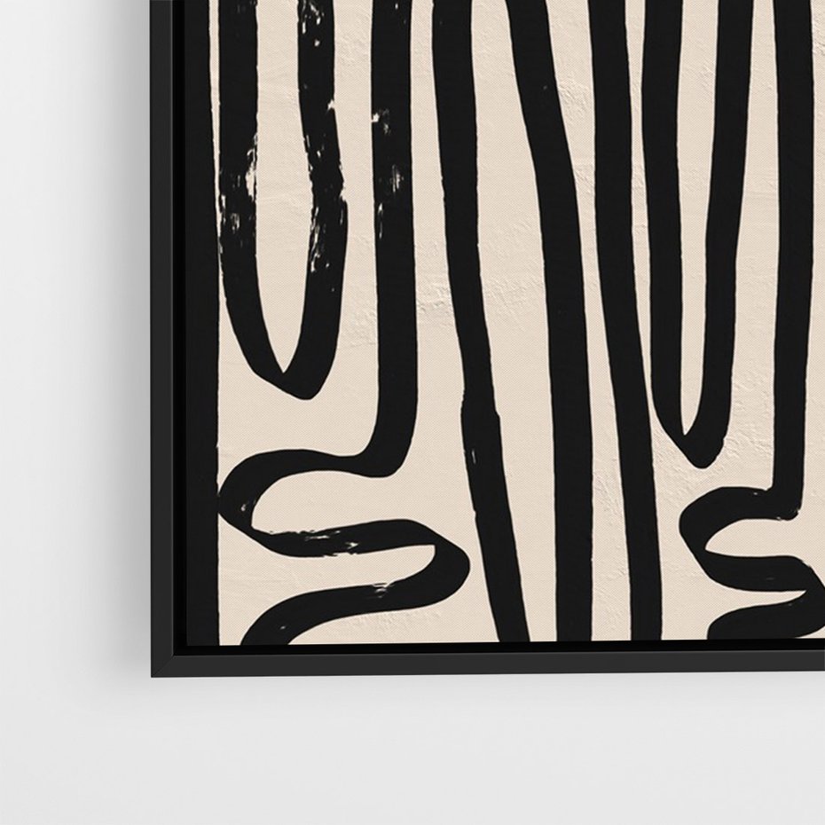 Obraz w ramie 50x70 - Podróżne Wibracje Serca - abstrakcyjny obraz, proste linie - rama czarna