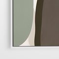 Obraz w ramie 100x70 - Fale w Zieleni - abstrakcyjne kształty, zgaszona zieleń - rama biała