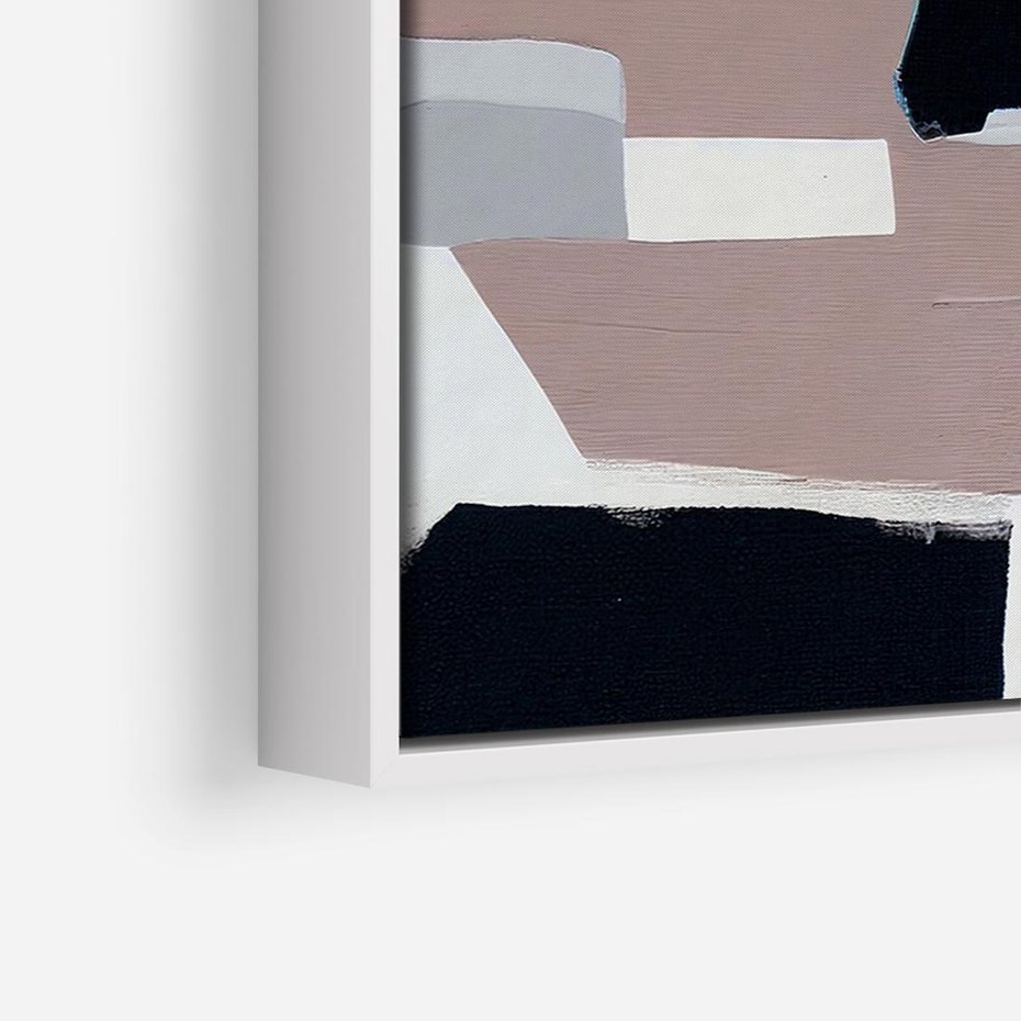 Obraz w ramie 100x70 - Wyrażona cisza abstrakcji - abstrakcyjne, nieregularne kształty - rama biała