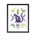 Plakat w ramie 50x70 - Migotliwa Przestrzeń - boho kot, plakat - rama czarna