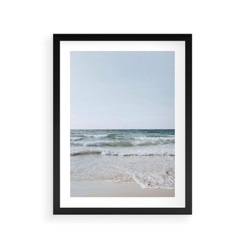 Plakat w ramie 30x40 - Spokój nad Brzegiem - plaża, morze - rama czarna