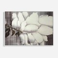 Obraz w ramie 120x80 - Tekstura Kwiatu - białe kwiaty, duży kwiat - rama biała
