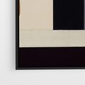 Obraz w ramie 50x50 - Nowoczesne Brązy - geometryszne pasy, nowoczesny styl - rama czarna