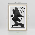 Plakat w ramie 50x70 - Abstrakcja w Monochromii - nowoczesna grafika, abstrakcja - rama drewno
