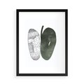 Plakat w ramie 50x70 - Przesunięte Jabłko - minimalistyczny plakat, jabłko - rama czarna