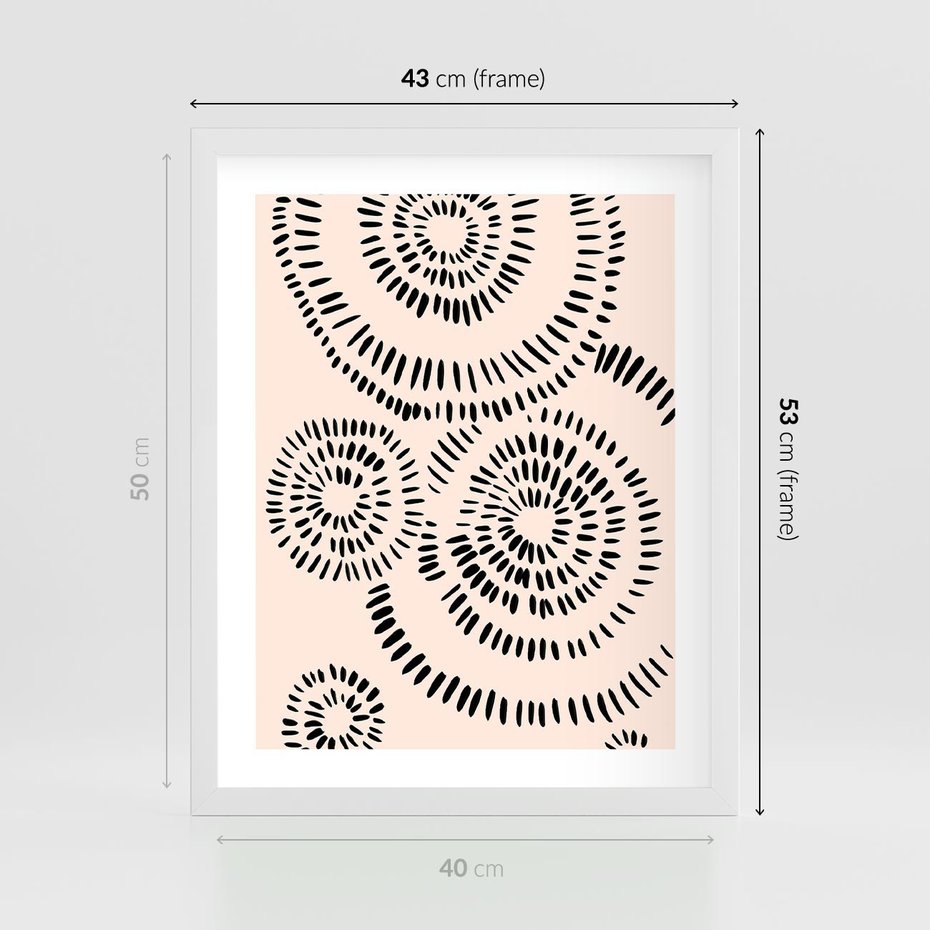 Plakat w ramie 40x50 - Abstrakcyjne Wnętrza - minimalistyczne kształty, odbicia - rama biała