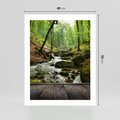 Plakat bez ramy 40x50 - Strumyk w lesie - strumyk, w lesie