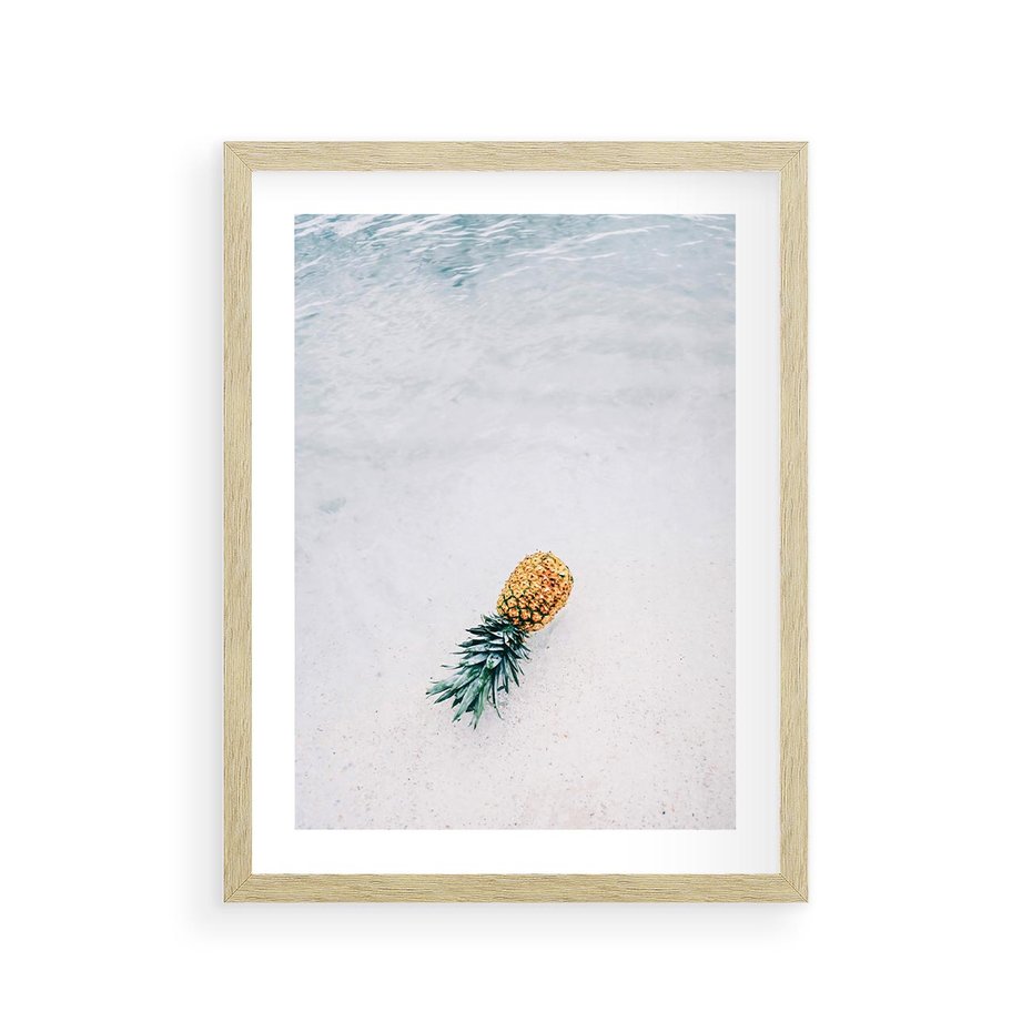 Plakat w ramie 30x40 - Smak Tropików - morze, plaża - rama drewno