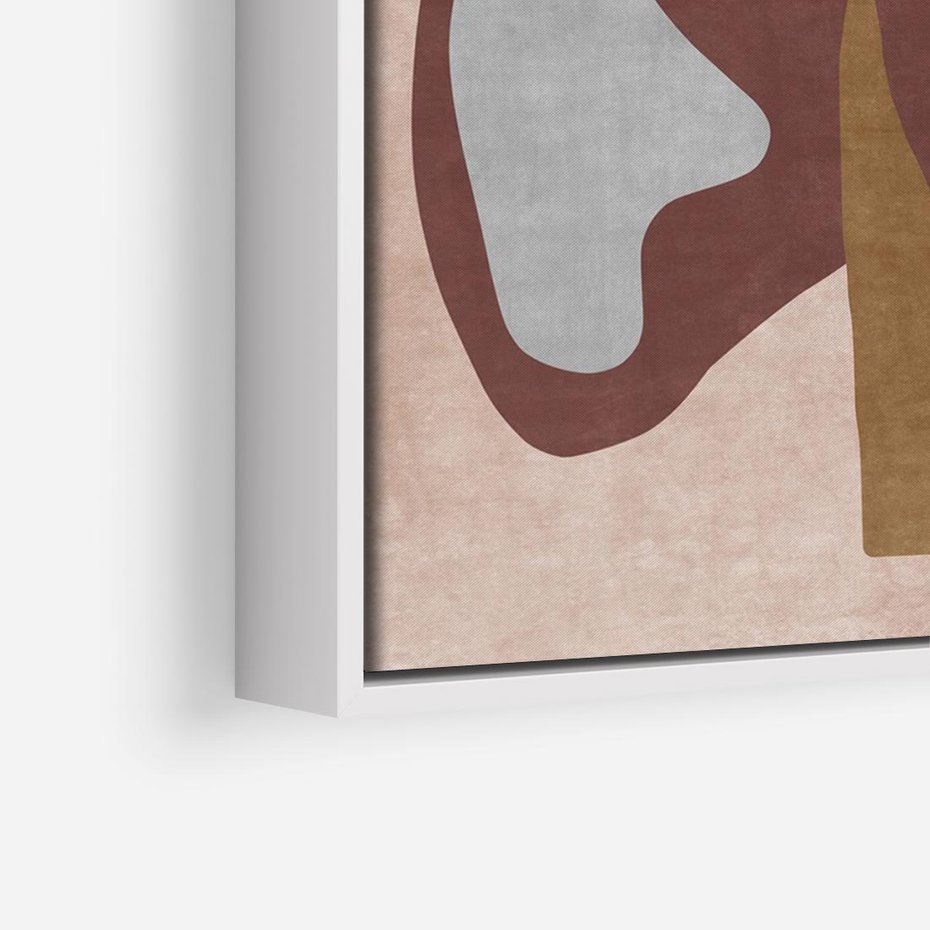 Obraz w ramie 120x80 - Opowieść szepczących pędzli - abstrakcyjne plamy, kształty - rama biała