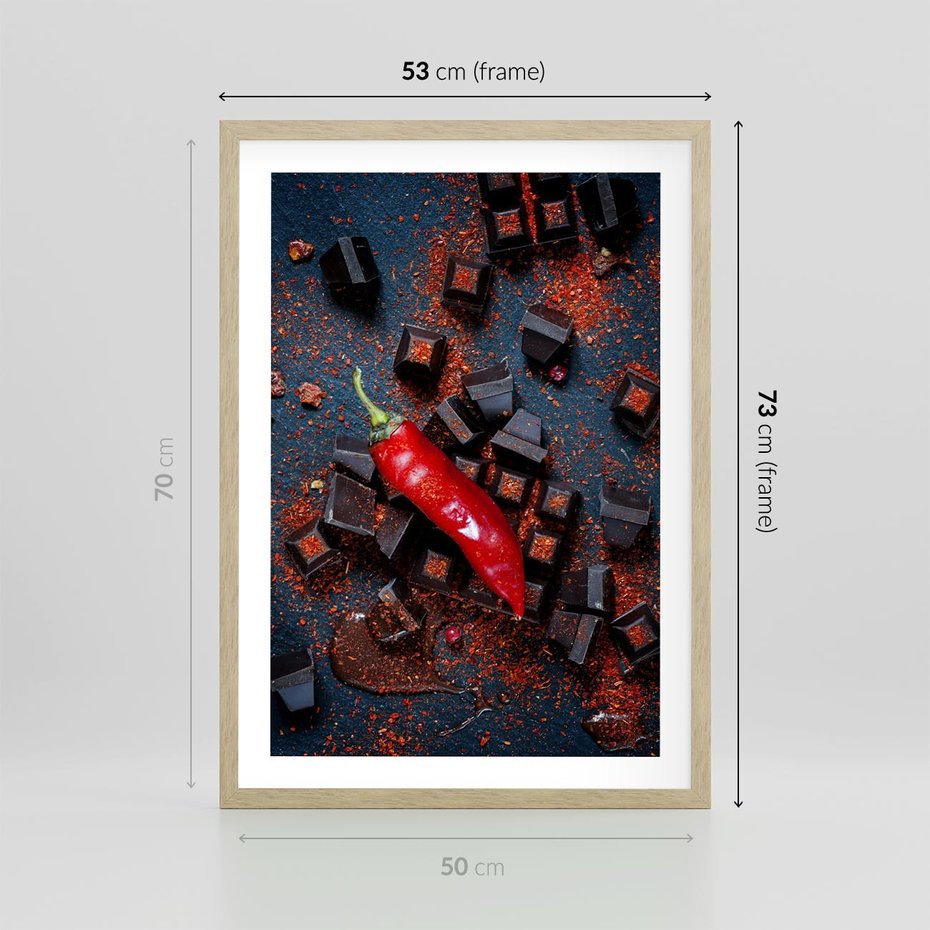 Plakat w ramie 50x70 - Papryka w Restauracji - restauracja, papryka - rama drewno