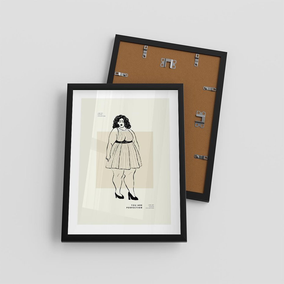 Plakat w ramie 30x40 - Ekspresja Wewnętrznych Emocji - kobieta, samoakceptacja - rama czarna