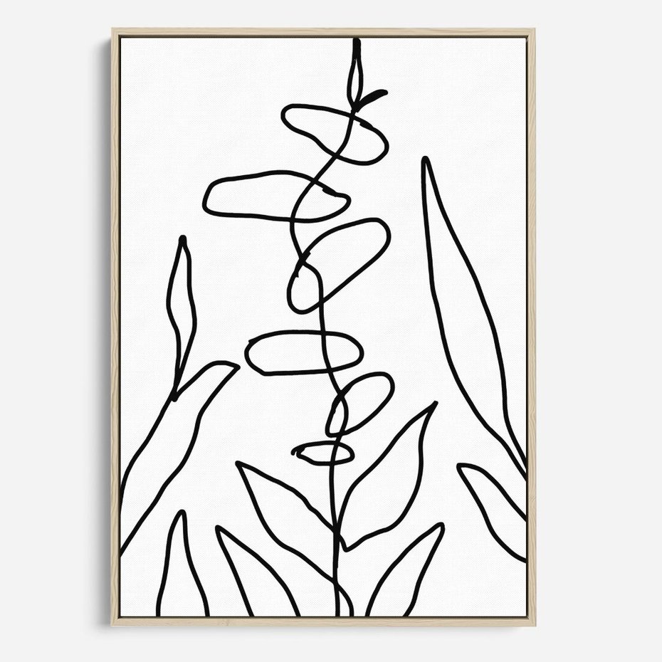 Obraz w ramie 50x70 - Liście Mocy - mroczna sztuka, minimalizm - rama drewno