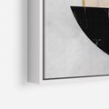 Obraz w ramie 70x100 - Biało-Czarne Formy - nowoczesna geometria, koło - rama biała