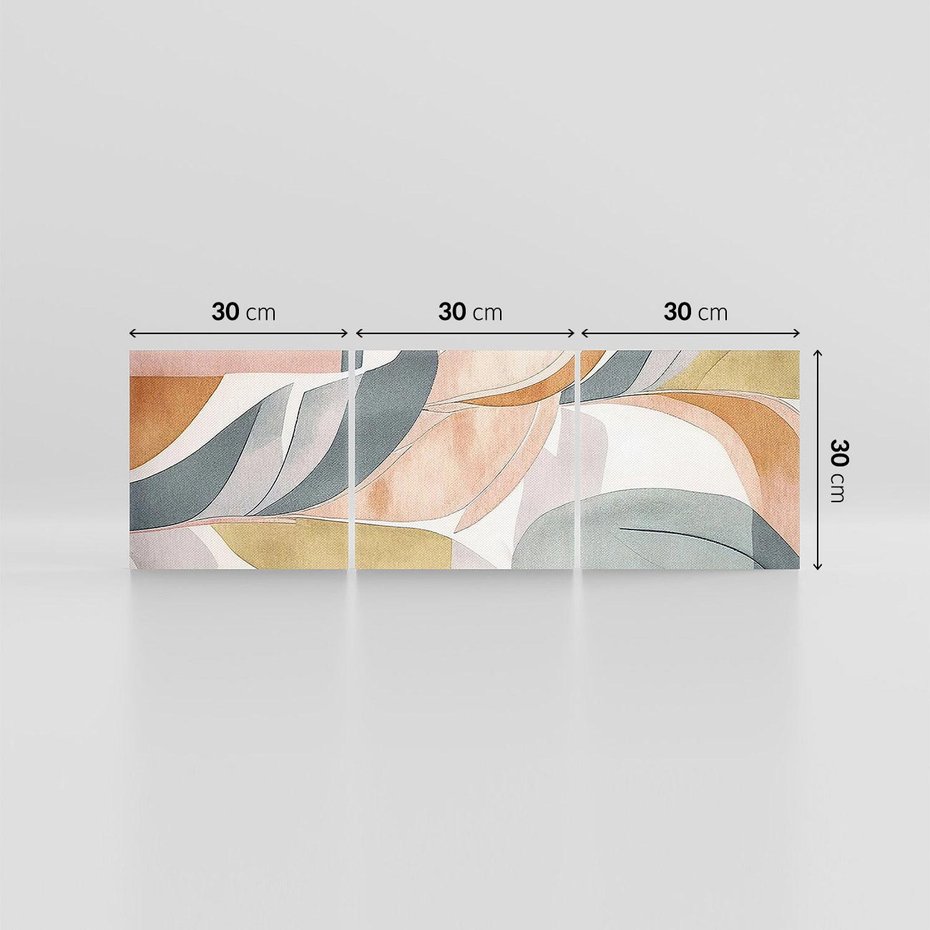 Obraz na płótnie 90x30 - Beżowe Akwarele - pastelowe akwarele, kształty