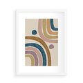 Plakat w ramie 50x70 - Kształtujące Inspiracje - abstrakcyjne tęcze, kompozycja - rama biała