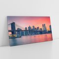 Obraz na płótnie 140x70 - Zachód słońca na moście w Nowym Jorku - zachód, słońca