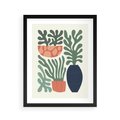 Plakat w ramie 40x50 - Abstrakcyjne Roślinne Formy - nowoczesna grafika, rośliny - rama czarna