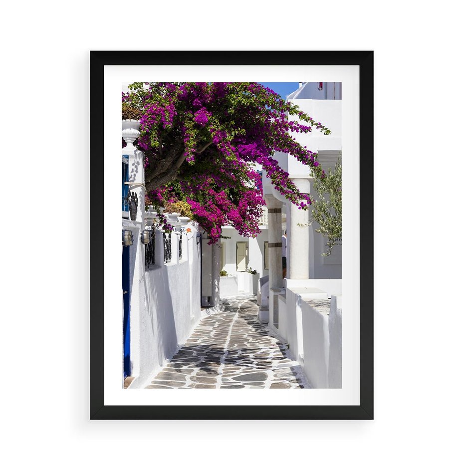 Plakat w ramie 50x70 - Mroczna Tajemnica - uliczka, perspektywa - rama czarna