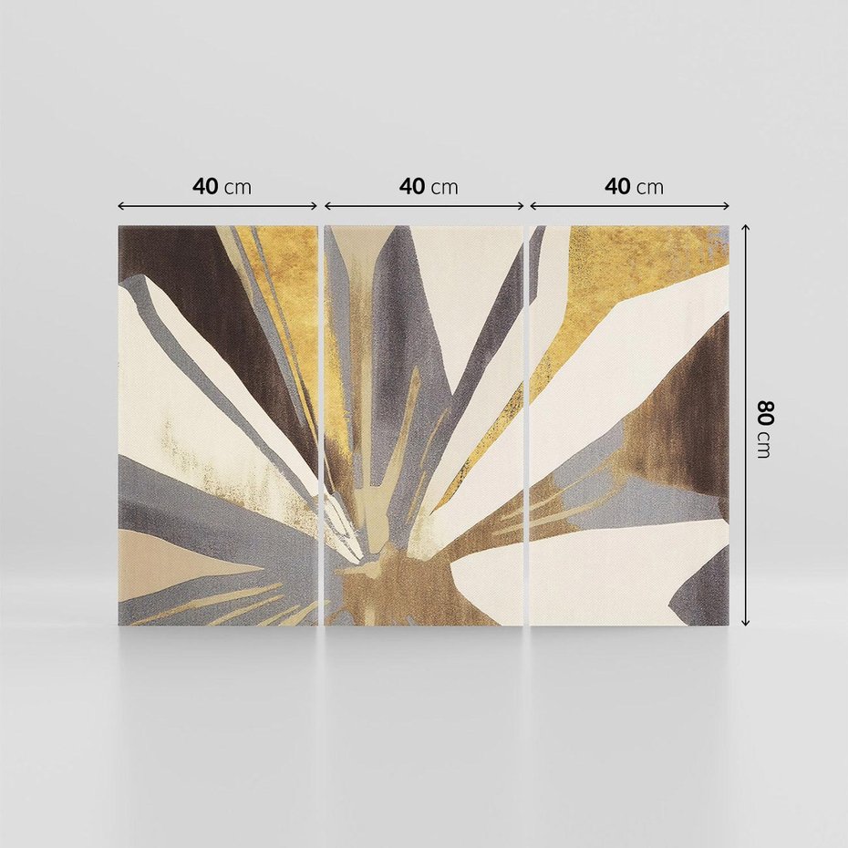 Obraz na płótnie 120x80 - Szept roślinnych emocji - olejna abstrakcja, złoto i brąz
