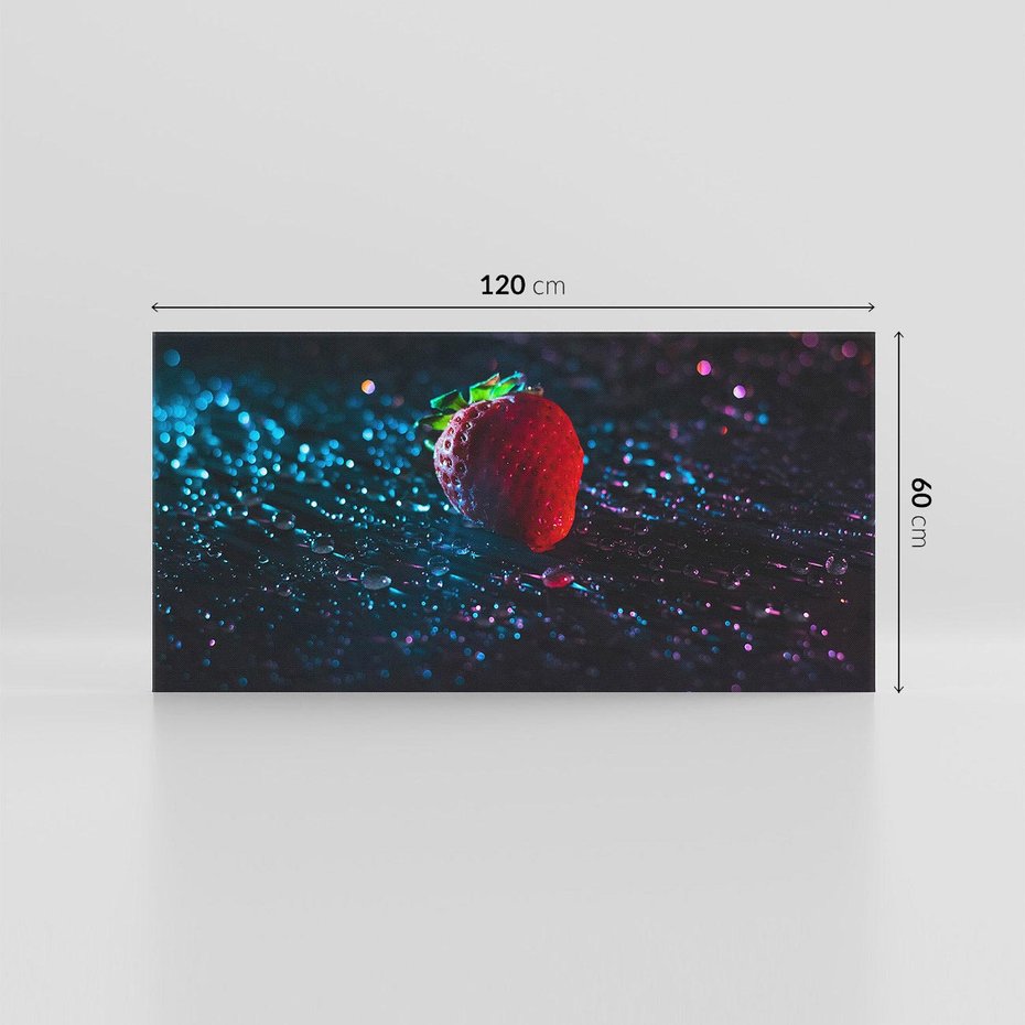 Obraz na płótnie 120x60 - Truskawka - Kropelkowa Świeżość - truskawka, krople