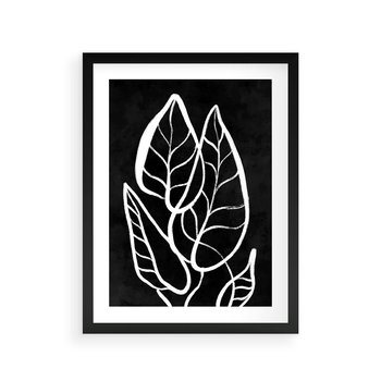 Plakat w ramie 50x70 - Lustrzane Odbicie - mroczna sztuka, minimalizm - rama czarna