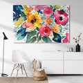 Obraz na płótnie 120x80 - Kwiatowy Impuls Kolorów - abstrakcyjne kolorowe kwiaty, szkic
