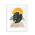 Plakat w ramie 40x50 - Monstera i Boho Elementy - grafika, boho klimat - rama biała