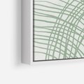 Obraz w ramie 80x80 - Migotliwa Spokojna Zieleń - zielony plakat, abstrakcyjne splątane linie - rama biała
