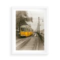 Plakat w ramie 50x70 - Tramwaj w Lizbonie - Lizbona, tramwaj - rama biała