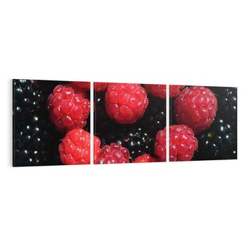 Obraz na płótnie 150x50 - Maliny Soczysta Eksplozja - maliny, owoce