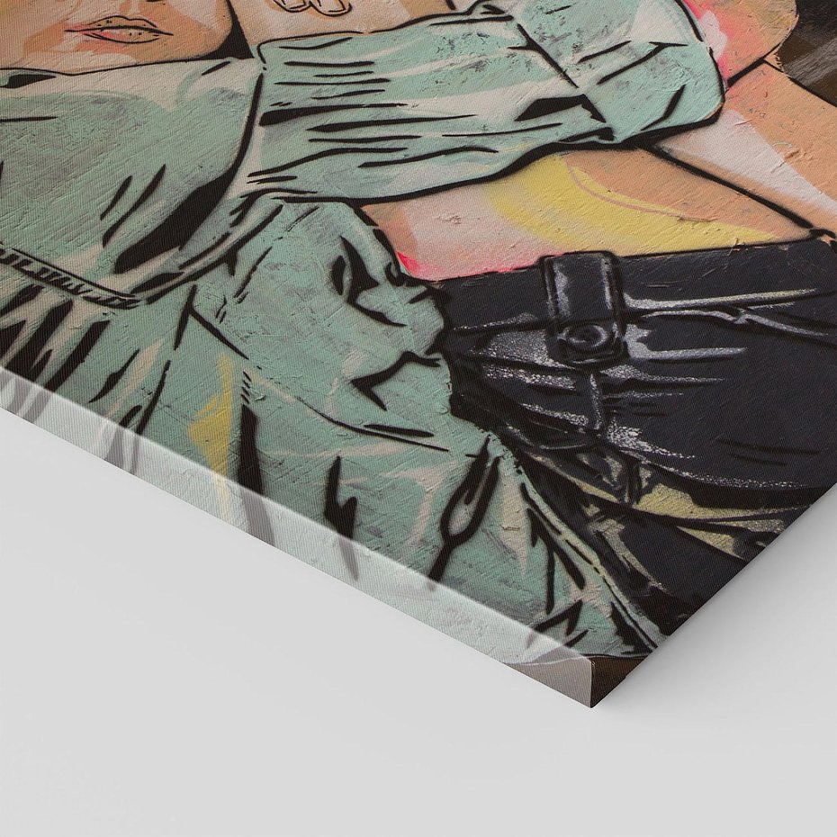 Obraz na płótnie 80x80 - Kobieta wśród graffiti - kobieta, graffiti