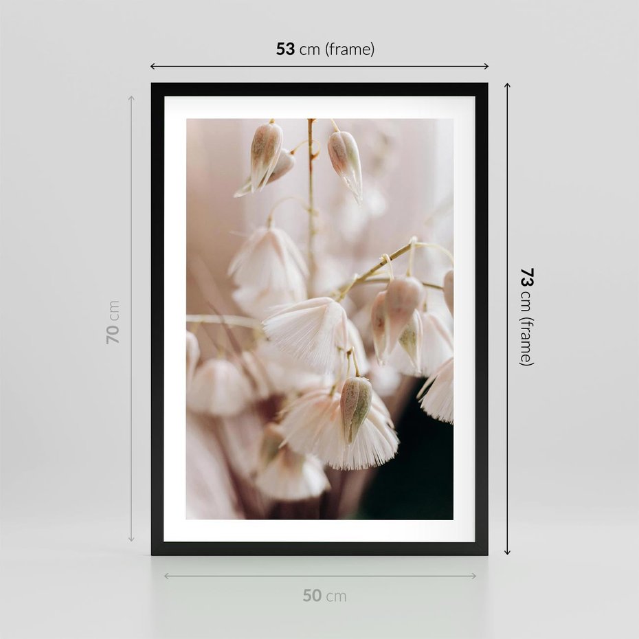 Plakat w ramie 50x70 - Suszona Delikatność - suszone kwiaty, rośliny - rama czarna