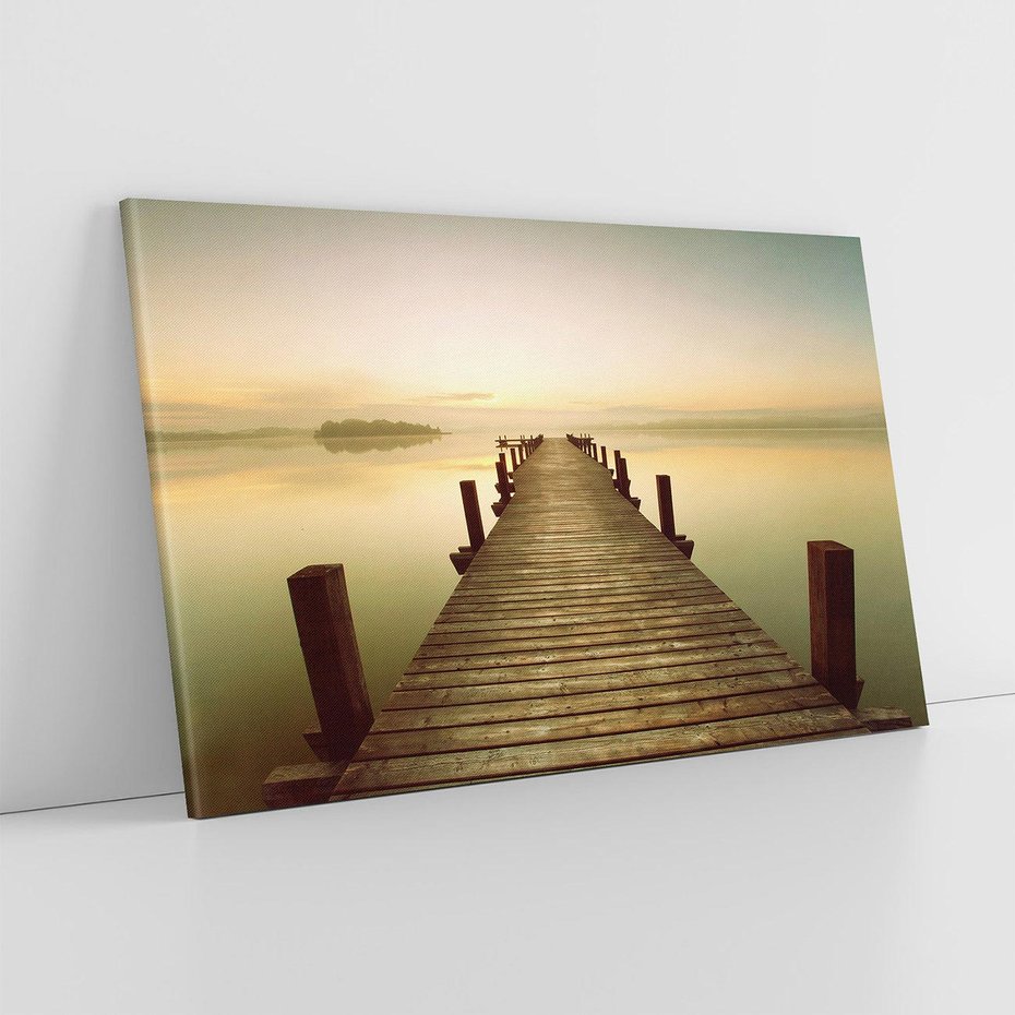 Obraz na płótnie 100x70 - Molo: spacer nad morzem - molo, morze